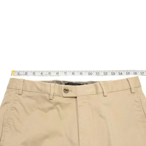 Hiltl NWT Chinos / Casual Pants Size 32 US Dayne In Solid Beige Cotton Blend
